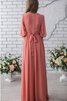 Schaufel-Ausschnitt bodenlanges langes Brautjungfernkleid mit Schleife mit Knöpfen - 2