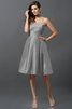 Robe demoiselle d'honneur courte naturel manche nulle a-ligne au niveau de genou - 27