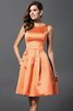 Prinzessin Satin A-Linie Knielanges Brautjungfernkleid mit Natürlicher Taille - 20