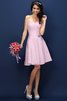 Normale Taille Drapiertes Mini Brautjungfernkleid mit Herz-Ausschnitt mit Plissierungen - 22