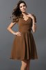 Vestido de Dama de Honor de Corte princesa de Corto de Cremallera de Escote en V - 4