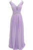 Paillettenbesetztes Chiffon A-Linie plissiertes bodenlanges Brautjungfernkleid - 5