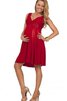 Robe de cocktail avec perle avec chiffon de col en v manche nulle de tour de ceinture empire - 1