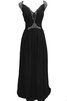 Paillettenbesetztes Chiffon A-Linie plissiertes bodenlanges Brautjungfernkleid - 7