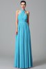 Robe demoiselle d'honneur a-ligne de princesse de lotus de dos nu avec chiffon - 5