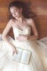 Sencillo Vestido de Novia en Encaje de Sin mangas de Plisado de Playa - 4