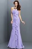 Meerjungfrau Stil Ärmelloses Chiffon Bodenlanges Brautjungfernkleid mit Empire Taille - 16