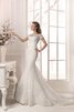 Abito da Sposa Coda A Strascico Corto A Terra Tubino con Manica Corte Vintage Cuore - 1
