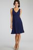 Ärmellos A-Line Chiffon Brautjungfernkleid mit Plissierungen mit V-Ausschnitt - 6