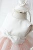 Robe de cortège enfant longue jusqu'au sol en organza col ras du cou manche nulle - 3