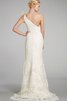 Moderno Vestido de Novia de Corte Recto en Encaje de Cola Barriba de Natural - 2