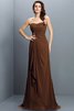 Ärmelloses Chiffon Sweep train Brautjungfernkleid mit Rücken Schnürung mit Plissierungen - 4