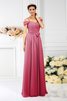Chiffon Drapiertes Anständiges Bodenlanges Brautjungfernkleid mit Empire Taille - 5