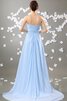 Perlenbesetztes Chiffon vorne geschlitztes Abendkleid mit Herz-Ausschnitt - 3