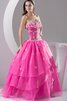 Robe de quinceanera plissage col en forme de cœur decoration en fleur ruché de mode de bal - 5