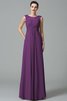 Prinzessin Gerüschtes Chiffon Anständiges Bodenlanges Brautjungfernkleid - 5