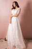 Robe de mariée en satin col en bateau noble ligne a romantique - 3