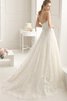 Gericht Schleppe natürliche Taile Prinzessin bodenlanges Brautkleid mit Gürtel - 2