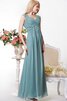 Chiffon Herz-Ausschnitt Ärmellos einfaches romantisches bodenlanges Brautjungfernkleid - 1