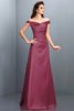 Robe demoiselle d'honneur longue en satin avec zip longueur au ras du sol en forme - 5