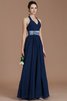 Normale Taille A-Line Ärmelloses Bodenlanges Brautjungfernkleid aus Chiffon - 15