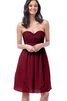 Robe demoiselle d'honneur bref de col en cœur bandouliere spaghetti en chiffon - 1