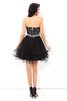 Prinzessin A Linie Formelles Mini Cocktailkleid aus Satin - 2