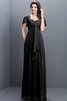 Halbe Ärmeln Herz-Ausschnitt Plissiertes Bodenlanges Brautjungfernkleid aus Chiffon - 2
