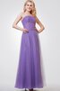 Gerüschtes Ärmelloses Empire Taille trägerlos bodenlanges Abendkleid mit Bordüre - 2