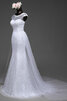 Robe de mariée gracieux de col bateau de sirène romantique naturel - 3