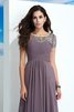 Chiffon Natürliche Taile Formelles Anständiges Abendkleid mit kurzen Ärmeln - 6