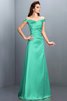 Robe demoiselle d'honneur longue en satin avec zip longueur au ras du sol en forme - 15