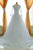 Vestido de Novia en Lentejuelas y Satén de Escote con Hombros caídos de Hasta la Tibia - 2