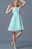 Chiffon a linie informelles mini Brautjungfernkleid mit V-Ausschnitt mit Plissierungen - 3