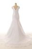 Meerjungfrau natürliche Taile Ärmellos V-Ausschnitt luxus Brautkleid - 3