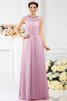 Boot-Ausschnitt Chiffon Reißverschluss Prinzessin Bodenlanges Brautjungfernkleid - 21