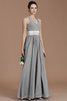 Normale Taille A-Line Ärmelloses Bodenlanges Brautjungfernkleid aus Chiffon - 31