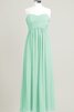 Robe demoiselle d'honneur plissé longue de col en cœur ruché - 20