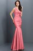 Vestido de Dama de Honor en Tafetán de Flores de Escote en V de Largo - 28