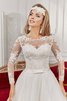 Abito da Sposa in Pizzo Semplice Romantico A Terra con Fiocco con Fusciacca - 2