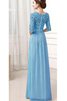 Abito da Damigella in Chiffon con Fusciacca A-Line A Terra in Pizzo Semplice - 4