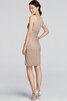 Robe demoiselle d'honneur courte avec zip encolure ronde gaine manche nulle - 2