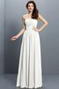 Prinzessin A Linie Plissiertes Bodenlanges Brautjungfernkleid aus Chiffon - 16