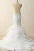 Vestido de Novia en Encaje y Organza y Satén de Botón de Cremallera - 5