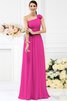 Reißverschluss Chiffon Sittsames Brautjungfernkleid ohne Ärmeln mit Blume - 11