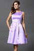 Prinzessin Satin A-Linie Knielanges Brautjungfernkleid mit Natürlicher Taille - 19