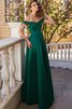 Ärmelloses Reißverschluss Satin Schulterfreier Ausschnitt Paillettenbesetztes Abendkleid - 3
