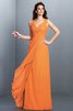 Robe demoiselle d'honneur longue plissage ligne a avec chiffon grandes bretelles - 20
