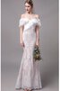 Moderno Vestido de Novia de De moda de Escote con Hombros caídos de Recatado - 1