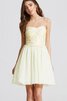 Ärmelloses Chiffon Herz-Ausschnitt mini Abschlusskleid mit Perlen - 3